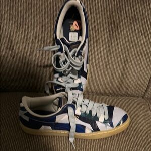 Stylish Blue and White Sneakers